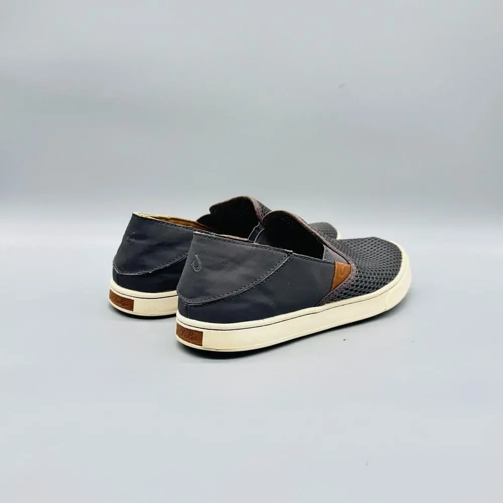 OluKai Shoes Womens 7.5 Gray Mesh Pehuea Slip On Walking Sneakers Comfort Casual